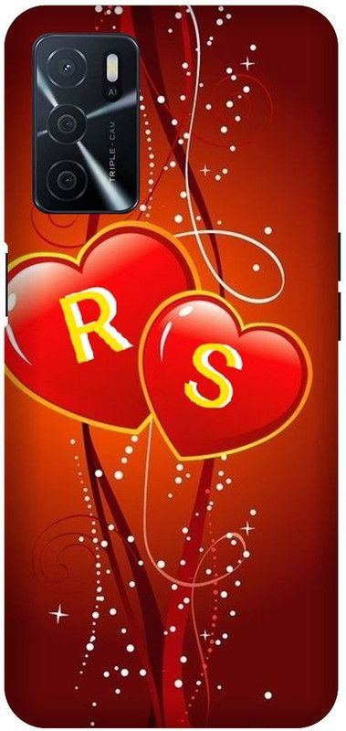 VS PRINT LINK Back Cover for OPPO A16 \ CPH2269 \ RS, R LOVES S, RS NAME, RS Love Printed  (Orange, Hard Case, Pack of: 1)