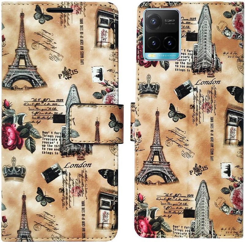AD Enterprises Flip Cover for Vivo Y33S  (Brown, Magnetic Case, Pack of: 1)