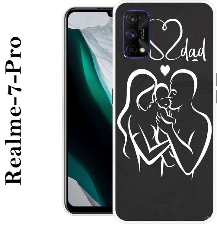 JATLAND Back Cover for Realme 7 Pro  (Black, White, Silicon)
