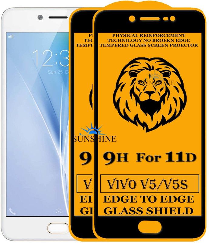 SUNSHINE Edge To Edge Tempered Glass for VIVO V5S  (Pack of 2)