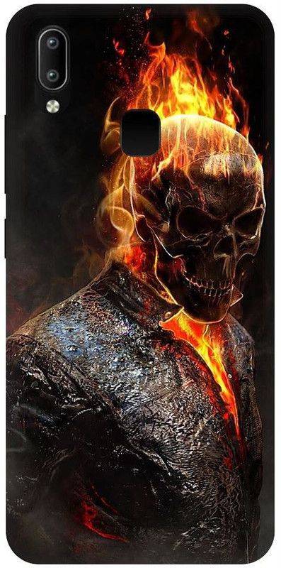 URCHIN Back Cover for Vivo Y91 Ghost rider, Blue Flame, Fire, Skull  (Multicolor, Shock Proof, Pack of: 1)