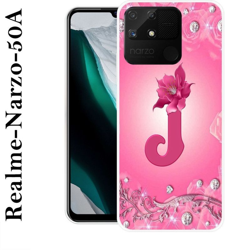 REDFLY Back Cover for Realme Narzo 50A  (Pink, Grip Case, Silicon)