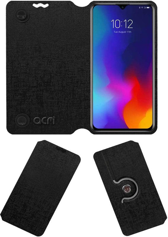 ACM Flip Cover for Lenovo K10 Note  (Black, Cases with Holder, Pack of: 1)