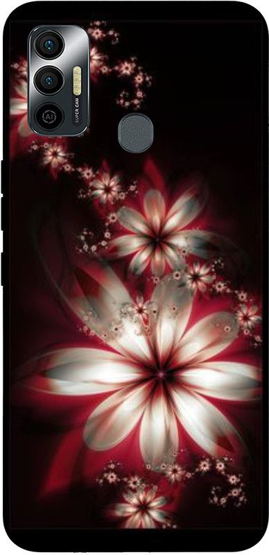 PrintCorner Back Cover for Tecno Spark 7  (Black, Maroon, Grip Case, Silicon, Pack of: 1)