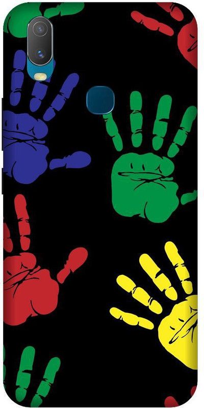 URCHIN Back Cover for Vivo Y11 hands, colour, holi, colourfull, dark, black  (Multicolor, Shock Proof, Pack of: 1)
