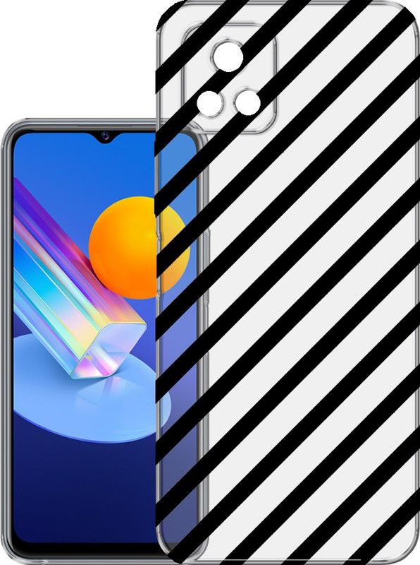 HANIRY Back Cover for Vivo Y72 5g  (Black, Transparent, Flexible, Silicon, Pack of: 1)