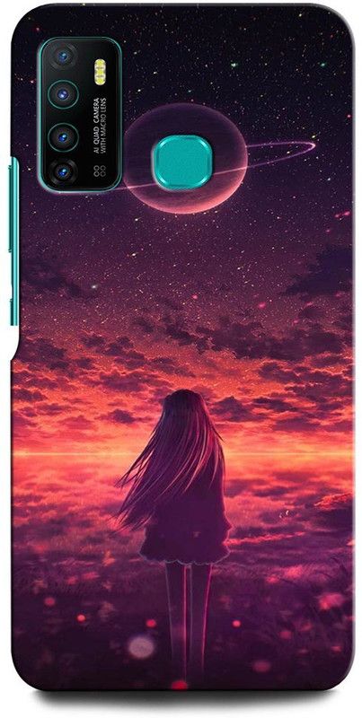 INTELLIZE Back Cover for Infinix Hot 9 GIRL, WOMEN ARTWORK, ANIME, MOON, NIGHT  (Multicolor, Hard Case, Pack of: 1)