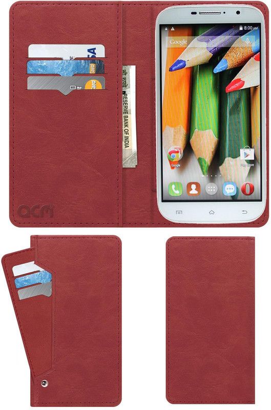 ACM Flip Cover for Spice Stellar Mi-600  (Pink, Cases with Holder, Pack of: 1)