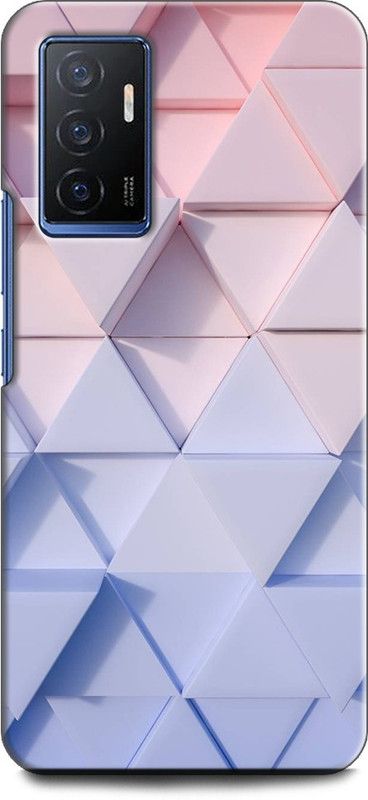 INDICRAFT Back Cover for Vivo V23e, V2126 5G 3D, TRIAMGLES, WHITE, TEXTURE, ABSTRACT  (Multicolor, Shock Proof, Pack of: 1)
