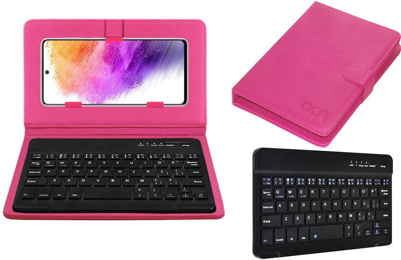 ACM Keyboard Case for Samsung Galaxy A73  (Pink, Cases with Holder, Pack of: 1)