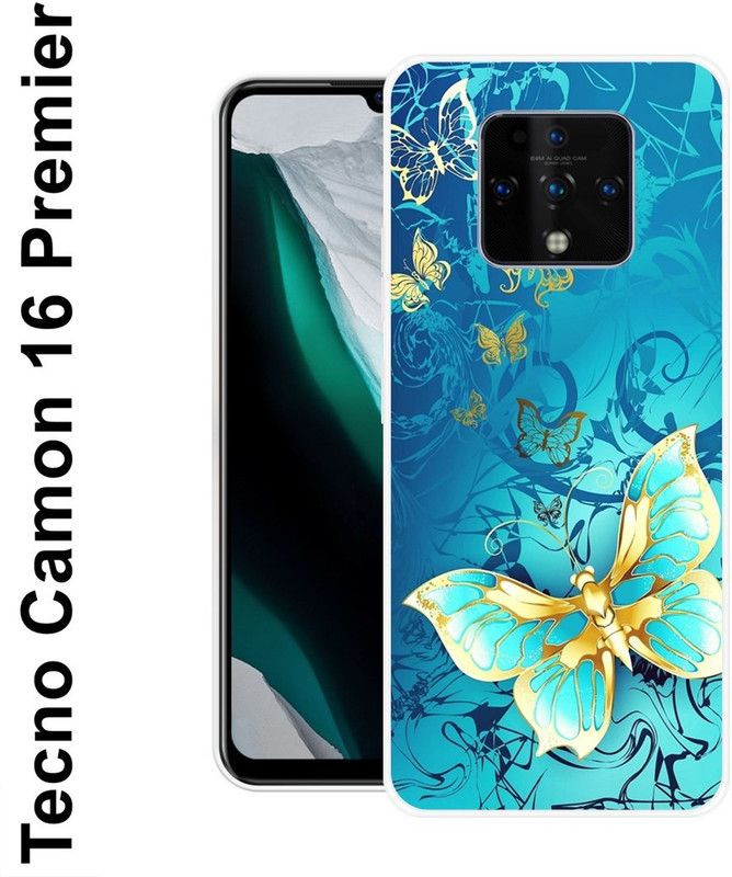 KUDI Back Cover for Tecno Camon 16 Premier  (Blue, Grip Case, Silicon)