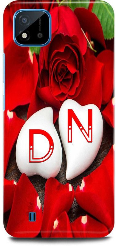JUGGA Back Cover for Realme C20, RMX3063, D LOVES N NAME,D NAME, N LETTER, ALPHABET,D LOVE N NAME  (Red, Hard Case, Pack of: 1)