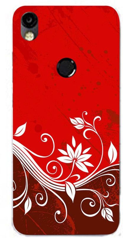 Golden Mask Back Cover for Sky Hawk Back Cover For Tecno Camon In3 Red Background white flower  (Multicolor, Waterproof, Silicon, Pack of: 1)