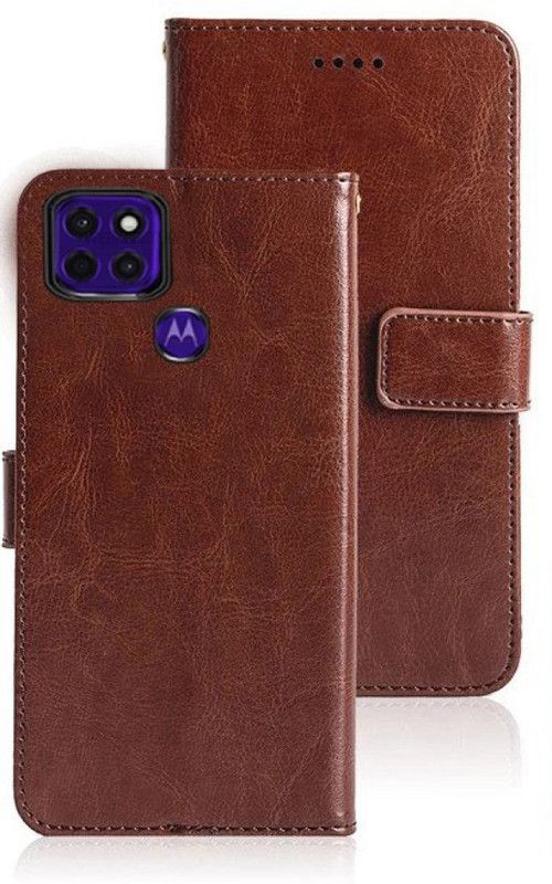 Frazil Flip Cover for Motorola G9 Power  (Brown, Dual Protection)