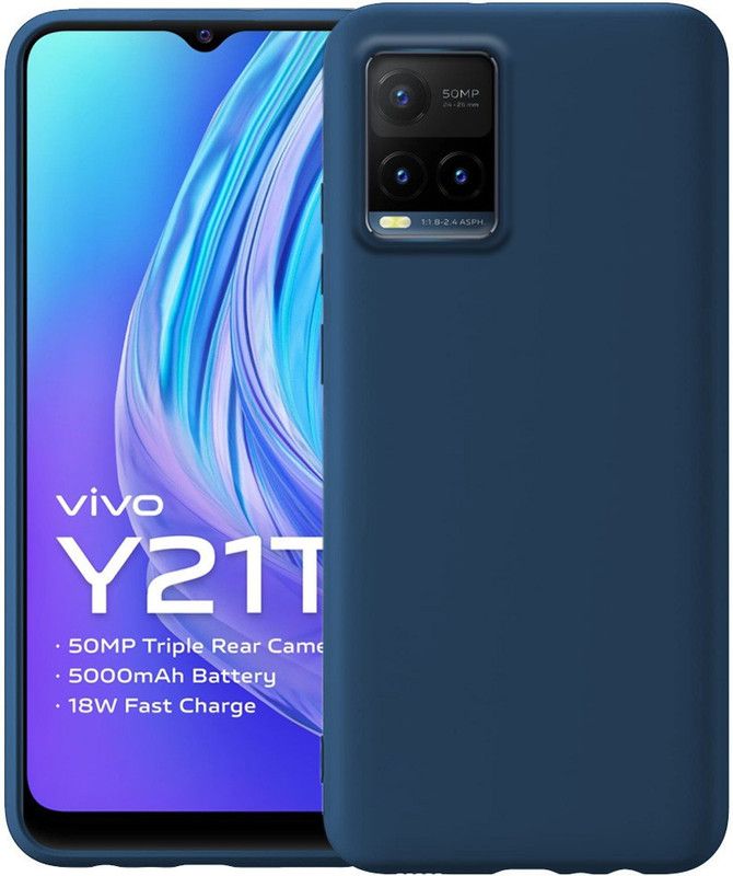 Accesorios Back Cover for Vivo Y21T  (Blue, Shock Proof, Pack of: 1)