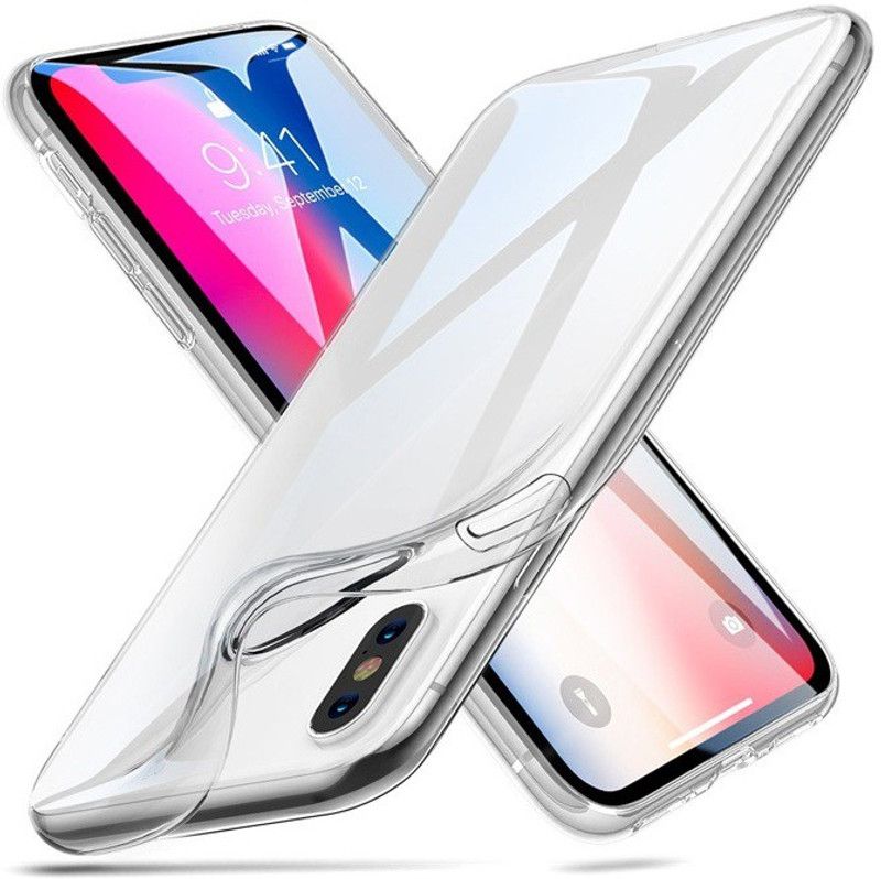 CASE CREATION Back Cover for iPhone X Transparent Silicone Full Protection TPU Back Case Thin Shockproof  (Transparent, Dual Protection, Pack of: 1)