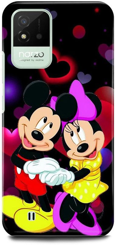 JUGGA Back Cover for Realme Narzo 50i, MICKEY,MICKEY MOUSE,ART, CARTOON, TEDDY,DOLL  (Pink, Hard Case, Pack of: 1)