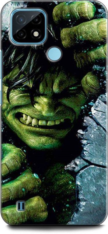 WallCraft Back Cover for Realme C21, RMX3201 HULK, ANGRY HULK, MARVEL, AVENGERS, SUPERHERO, COMIC  (Multicolor, Dual Protection)