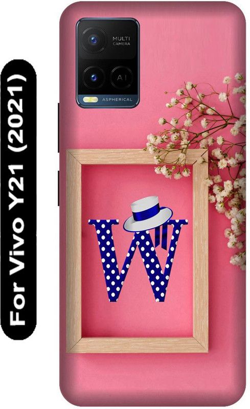 SSMORYA Back Cover for Vivo Y21 2021, Vivo V2111, W letter, Pink Printed  (Multicolor, Hard Case, Pack of: 1)