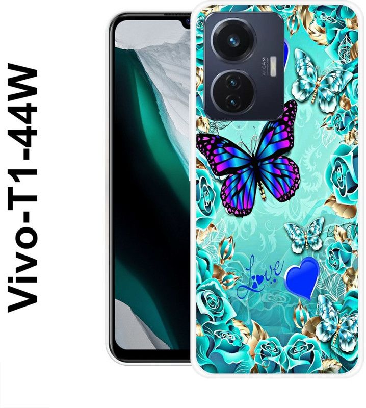 Sswastik Back Cover for Vivo T1 44W  (Blue, Grip Case, Silicon)