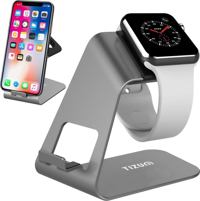 Tizum 2 in 1 iPhone and iWatch Charging Stand Mobile Holder