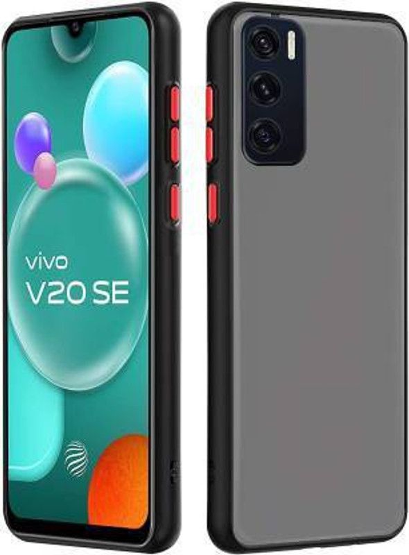 Flospy Back Cover for Vivo V20 SE ( Smoke Case Cover With Camera Protection)  (Black, Camera Bump Protector, Pack of: 1)