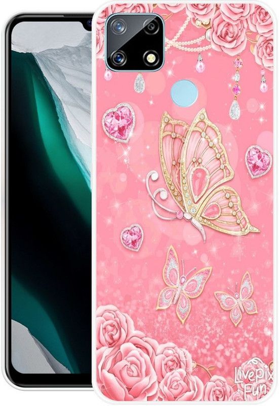 FITESTAR Back Cover for Realme C25  (Pink, Grip Case, Silicon, Pack of: 1)