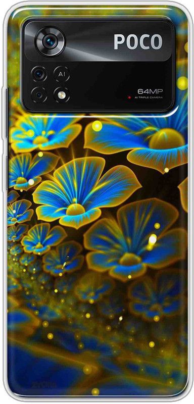 Case Club Back Cover for poco x4 pro 5g  (Yellow, Blue, Grip Case, Silicon, Pack of: 1)