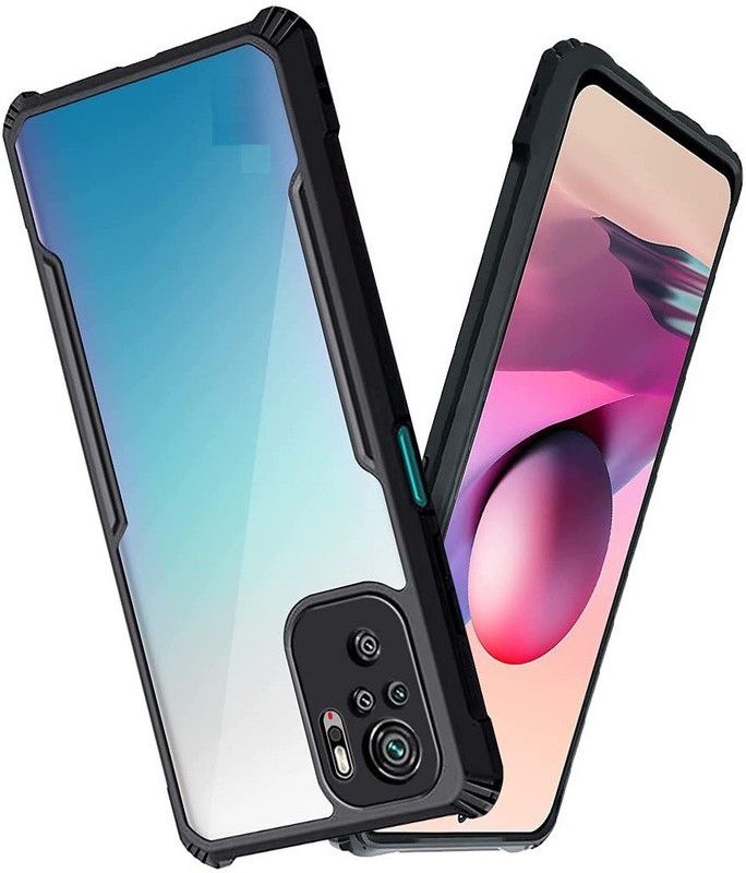 Phone Back Cover Bumper Case for Mi Redmi Note 10  (Black, Transparent, Grip Case)
