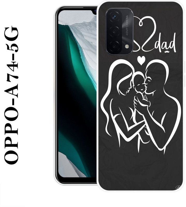 Sswastik Back Cover for Oppo A74 5G  (Black, White, Silicon)
