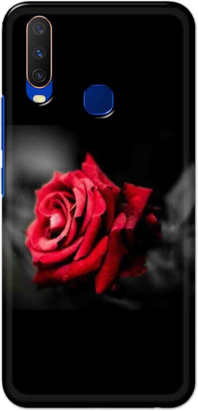 NDCOM Back Cover for Vivo Y12 Red Rose Printed  (Multicolor, Hard Case, Pack of: 1)