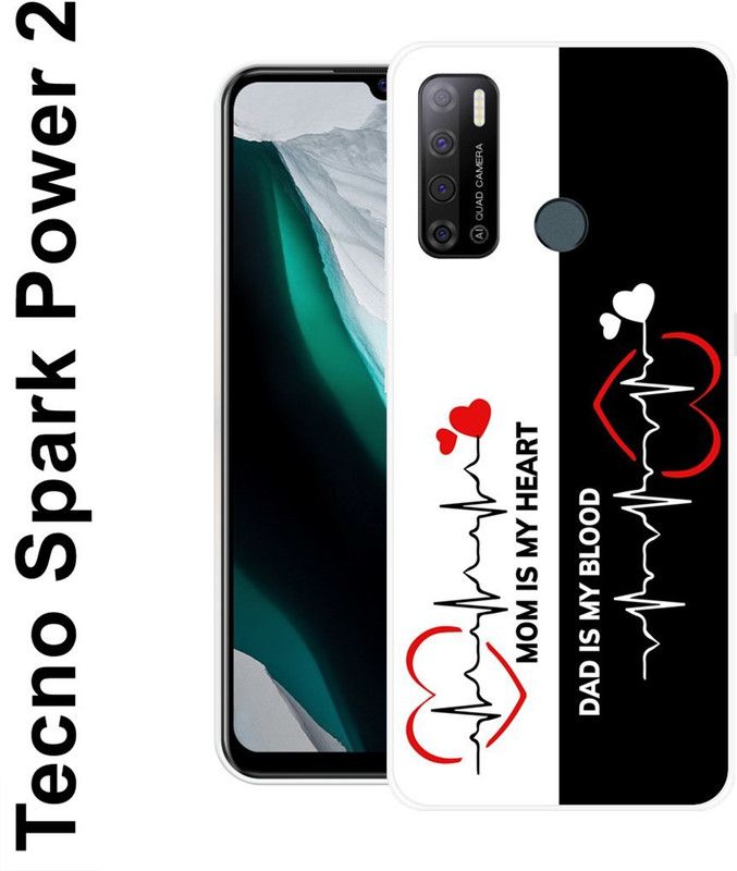 JATLAND Back Cover for Tecno Spark Power 2  (White, Black, Grip Case, Silicon)