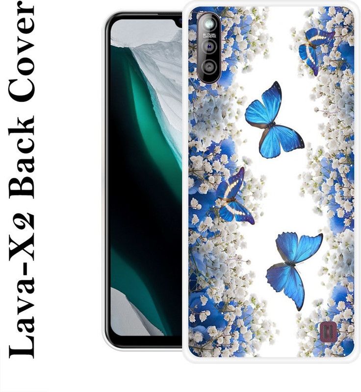 JATLAND Back Cover for Lava X2  (Blue, White, Grip Case, Silicon, Pack of: 1)