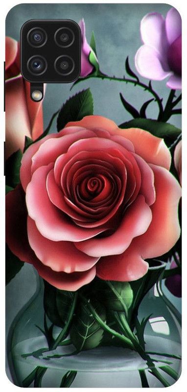 UMPRINT Back Cover for Samsung Galaxy M32 4G, Rose Flower Printed Back Cover  (Multicolor, Shock Proof, Pack of: 1)