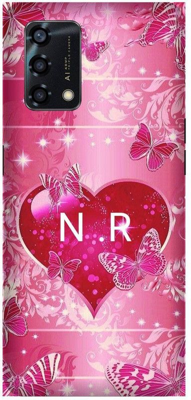 3D U PRINT Back Cover for OPPO F19s (4G),CPH2223 N letter,N name N word  (Red, Waterproof, Pack of: 1)