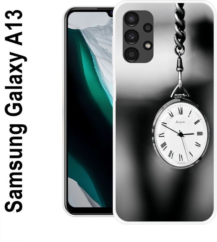 Printcase Back Cover for Samsung Galaxy A13  (Black, Grey, Silicon)