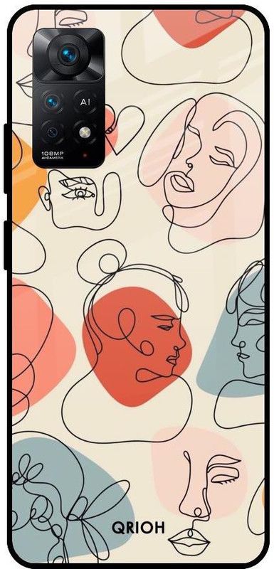 QRIOH Glass Back Cover for Redmi Note 11 Pro 5G  (Multicolor, Grip Case, Silicon, Pack of: 1)