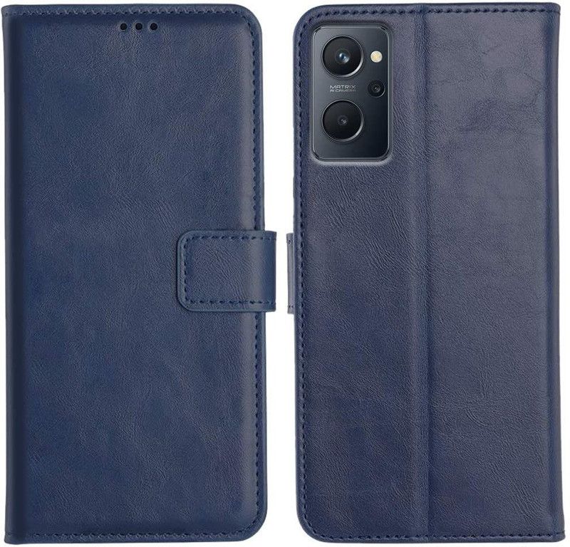 COVERBLACK Flip Cover for Realme 9i  (Blue, Magnetic Case, Pack of: 1)