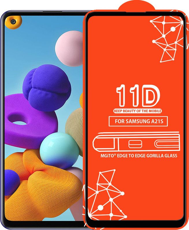 MGito Edge To Edge Tempered Glass for Samsung Galaxy A21S  (Pack of 1)