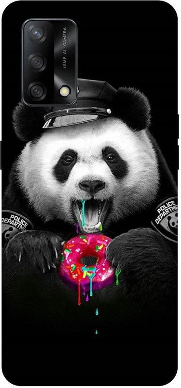 SAVETREE Back Cover for Oppo F19, CPH2219, Oppo F19s, CPH2223, Panda On Duty  (Multicolor, 3D Case, Pack of: 1)