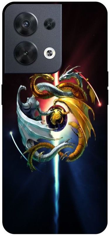 Wall Art Back Cover for OPPO RENO 8 (5G) Martial Arts, Dragon, Kung Fu Printed  (Multicolor, Dual Protection, Pack of: 1)