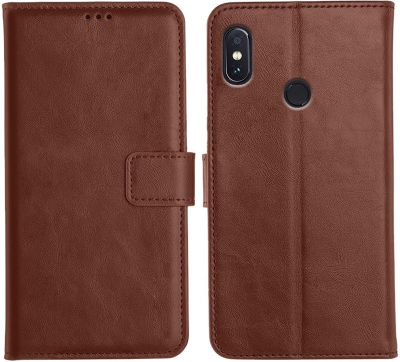 Orosky Flip Cover for Redmi Note 5 Pro  (Brown, Dual Protection)