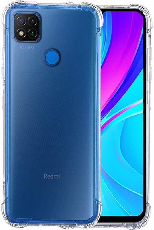 Lustree Back Cover for Redmi 9C Bumper Silicon Transparent Case  (Transparent, Shock Proof, Silicon, Pack of: 1)