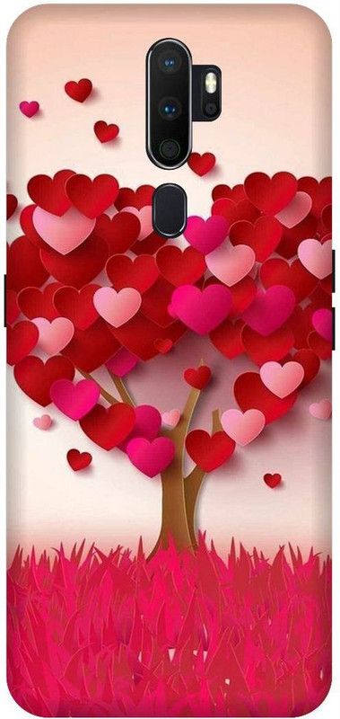 SSMORYA Back Cover for OPPO A5 2020 (Pink Heart Love) Printed Back Cover  (Multicolor, Waterproof, Pack of: 1)