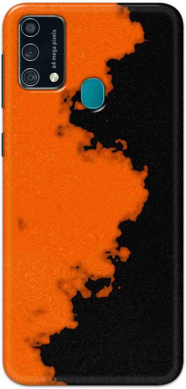 NDCOM Back Cover for Samsung Galaxy F41 Orange Black Pattern Printed  (Multicolor, Hard Case, Pack of: 1)