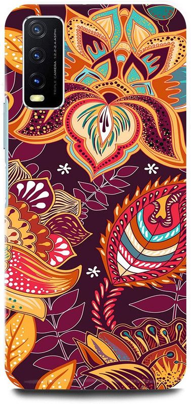 play fast Back Cover for Vivo Y20i, V2027 MANDALA, ART, ABSTRACT, ART, RANGOLI, PATTERN  (Purple, Hard Case, Pack of: 1)