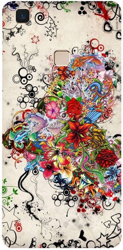 Golden Mask Back Cover for Vivo V3 Max Multicolor Flower  (Multicolor, Waterproof, Silicon, Pack of: 1)