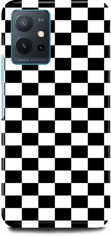 play fast Back Cover for Vivo y75 5G  (Black, White, Pack of: 1)