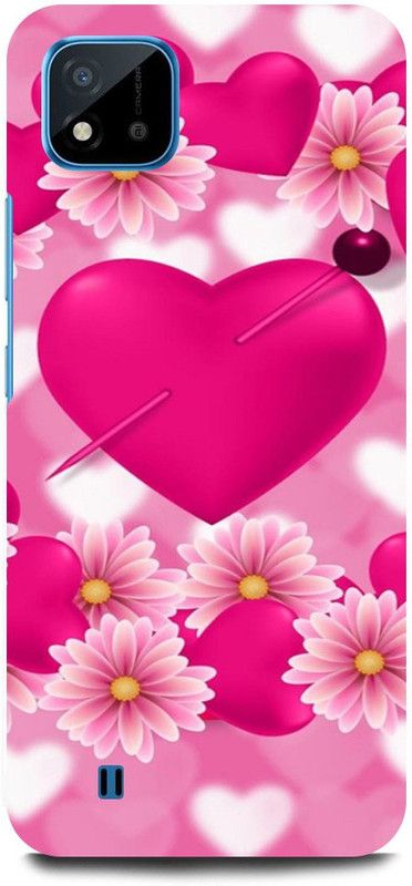 FRONK Back Cover for Realme C11 2021, RMX3231, HEART, PINK, HEART, DIAMOND, LOVE, COUPLE  (Pink, Hard Case, Pack of: 1)