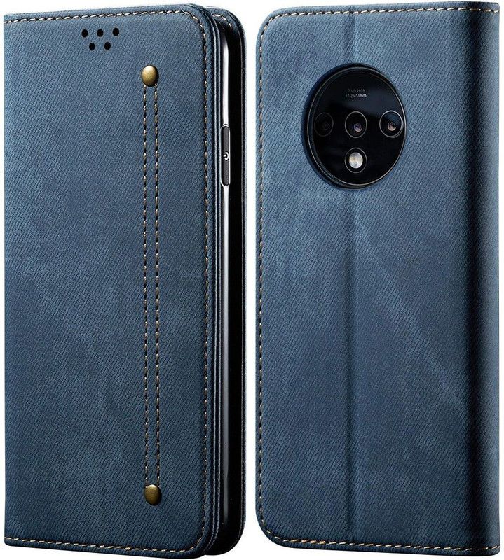 Bepak Wallet Case Cover for OnePlus 7T / One Plus 7T / 1+7T  (Blue, Magnetic Case, Pack of: 1)